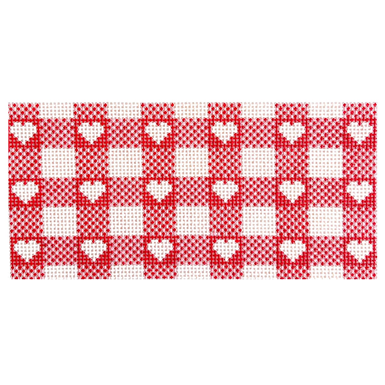 Hearts Gingham Glasses Case Painted Canvas Maura Nolan Designs