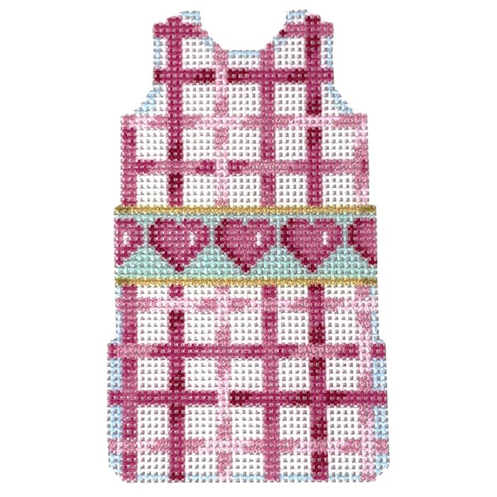 Hearts/Lattice Mini Shift Painted Canvas Two Sisters Needlepoint