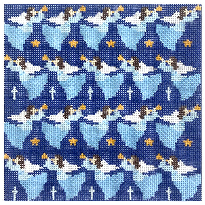 Heavenly Hosts Blue Painted Canvas Atlantic Blue Canvas - 1
