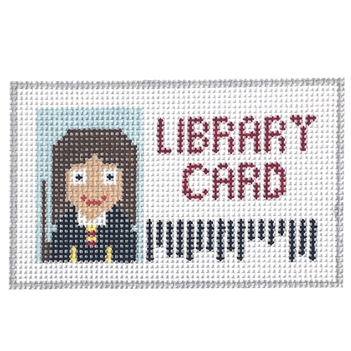 Hermione Wizard Library Card Painted Canvas Atlantic Blue Canvas - 1