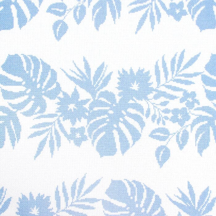 Hibiscus Blue on White Printed Canvas Kirk & Bradley