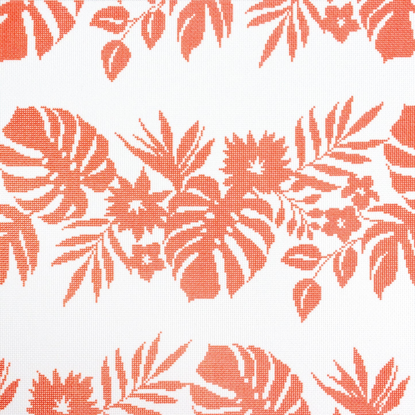 Hibiscus - Orange on White Printed Canvas Kirk & Bradley