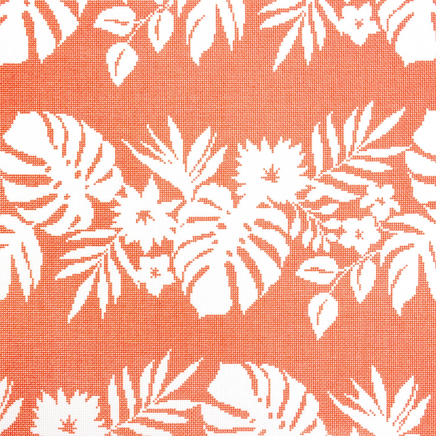 Hibiscus - White on Orange Printed Canvas Kirk & Bradley