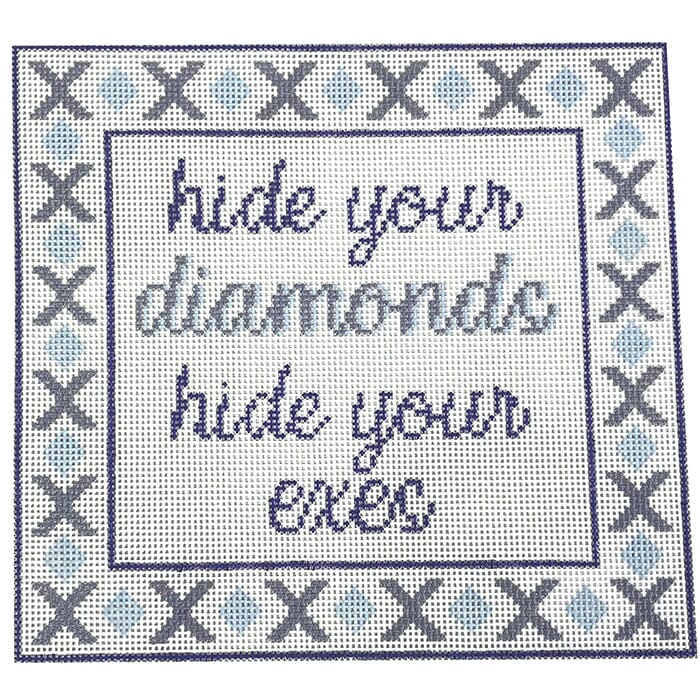 Hide Your Diamonds Painted Canvas The Salty Stitcher - 1