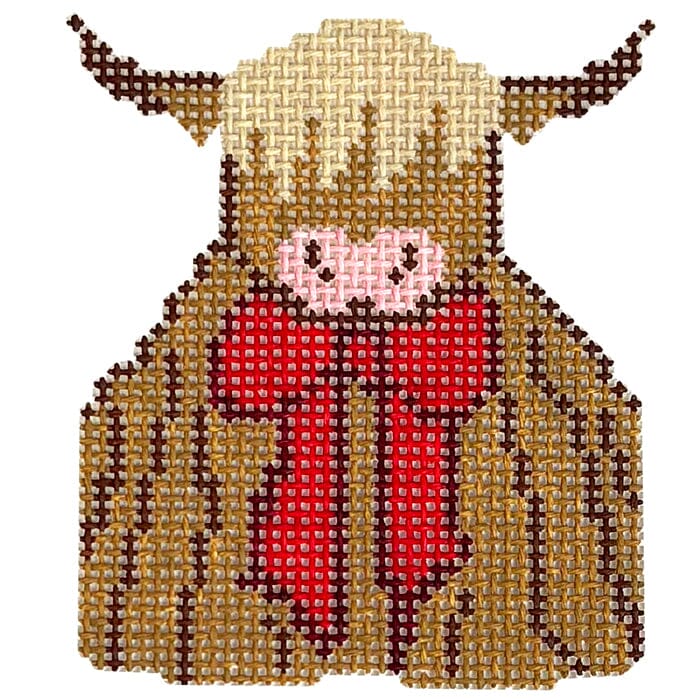 Highland Cow Painted Canvas Goodpoint Needlepoint