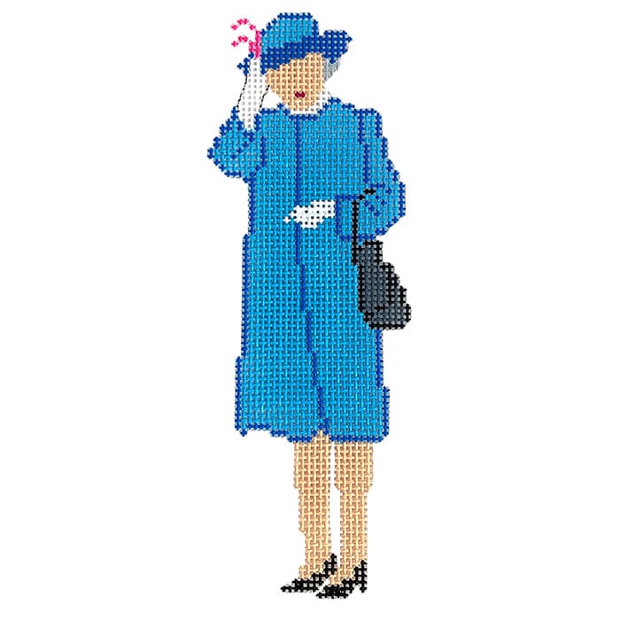 HM Elizabeth Waves in Blue Painted Canvas Froopy Designs - 1