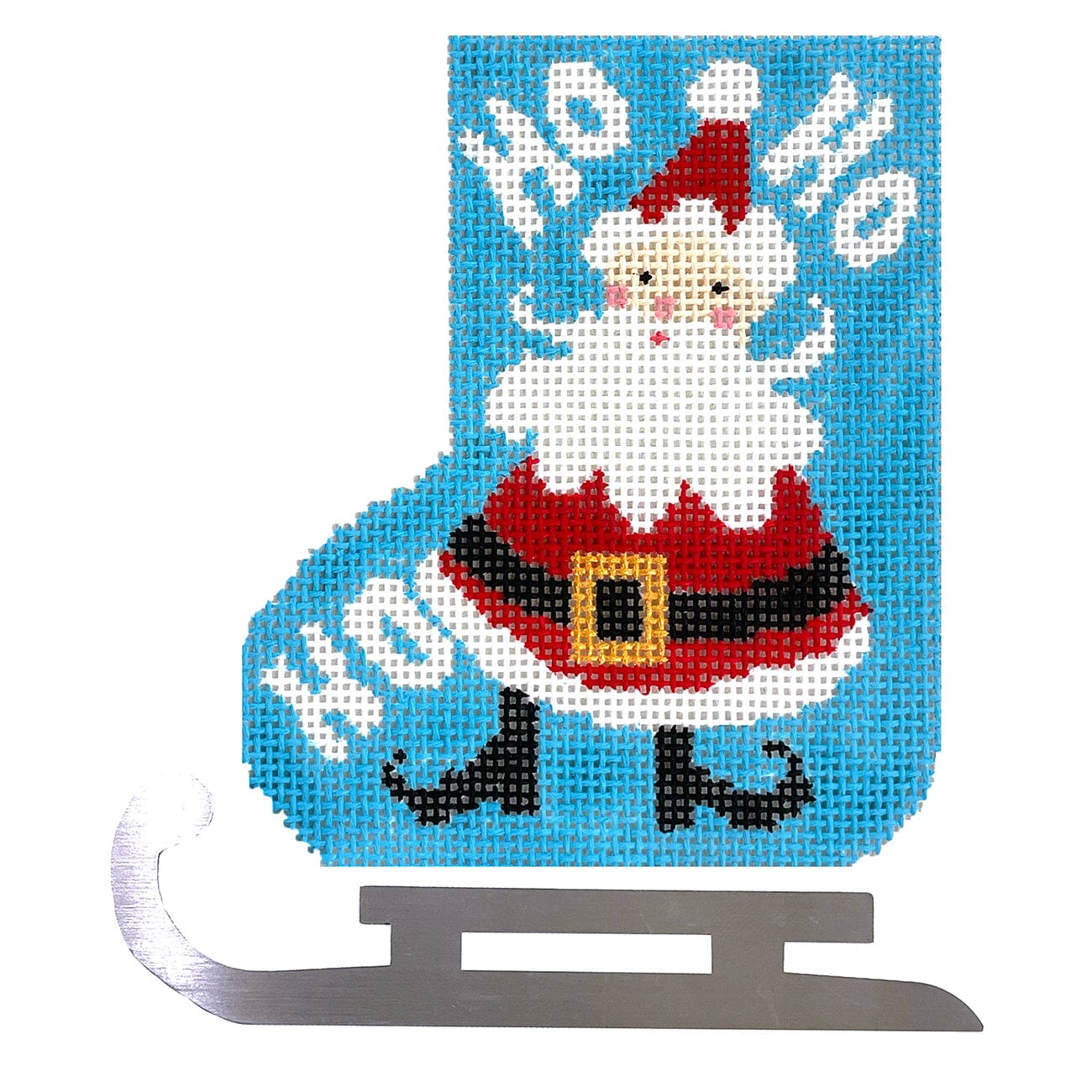 HO HO HO Santa Mini Skate w/Blade Painted Canvas Shelly Tribbey - 1