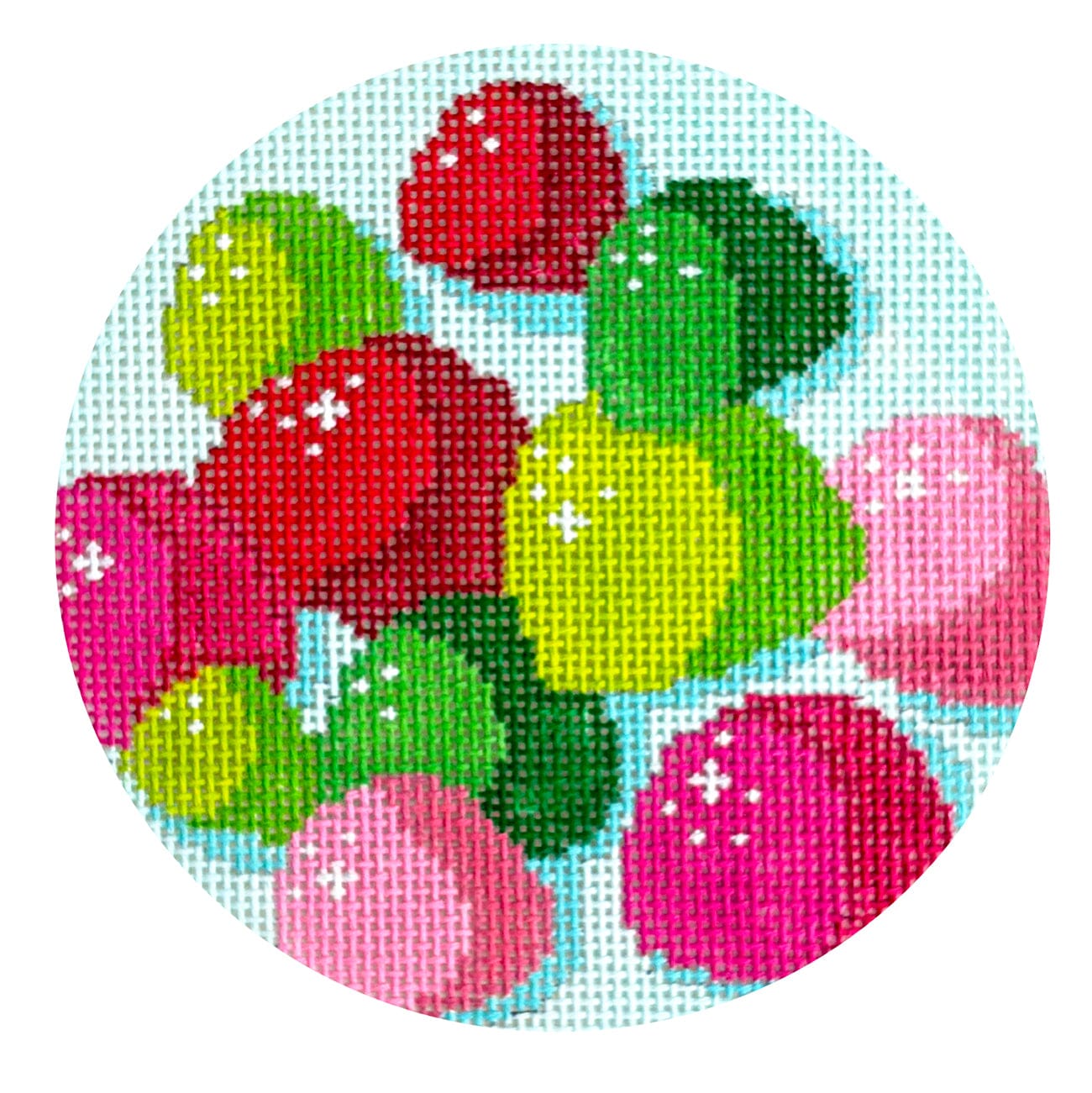 Holiday Gumdrops Round Painted Canvas Blueberry Point Canvas - 1