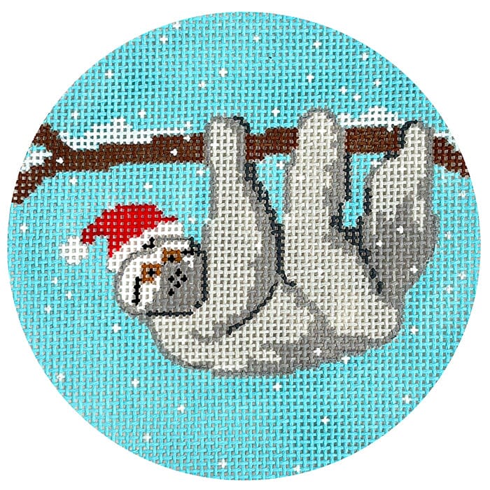 Holiday Sloth Ornament Painted Canvas Scott Church Creative - 1