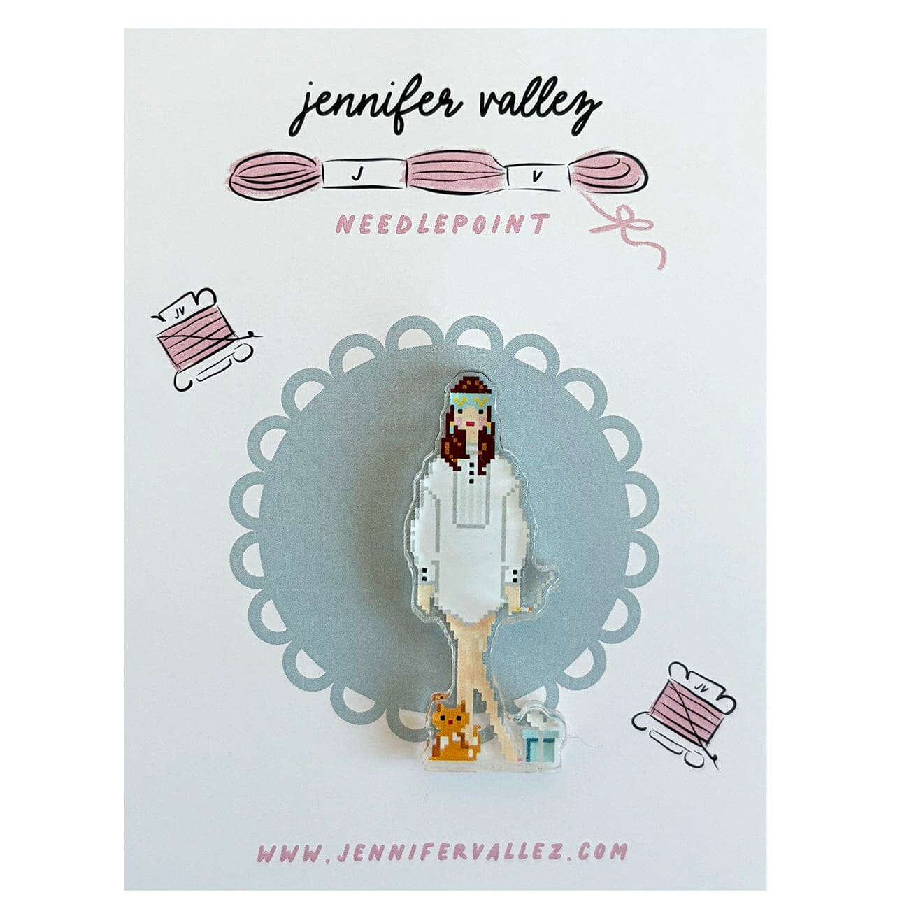 Audrey, Holly Golightly Acrylic Needle Minder – Needlepoint.Com