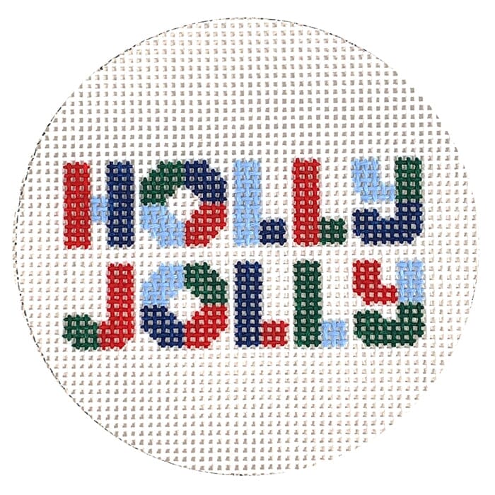 Holly Jolly Ornament Painted Canvas Love MHB Studio