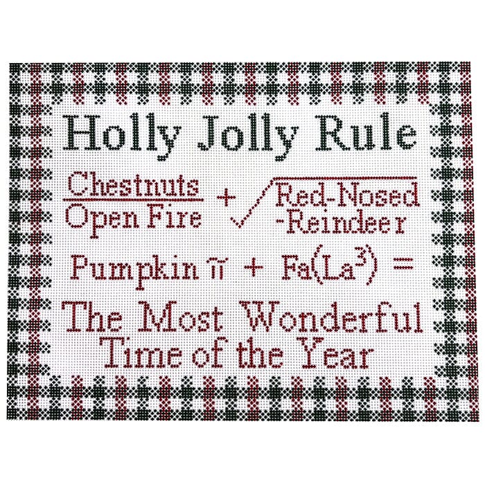 Holly Jolly Rule Painted Canvas Fire and Iris