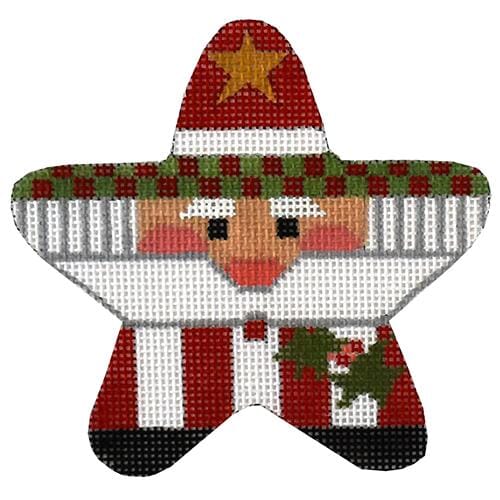 Holly Santa Star on 13 Painted Canvas Danji Designs