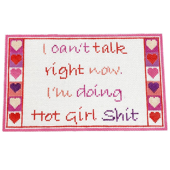Hot Girl Shit Painted Canvas Vallerie Needlepoint Gallery - 1
