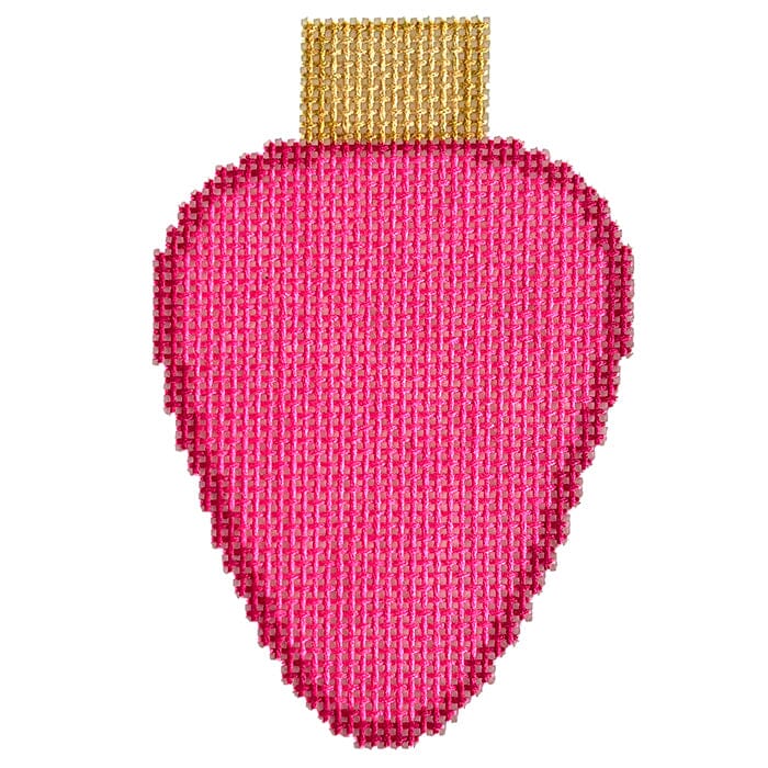 Hot Pink Lightbulb Printed Canvas Needlepoint To Go
