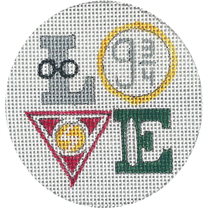 HP Love Round Painted Canvas Alice Peterson Company