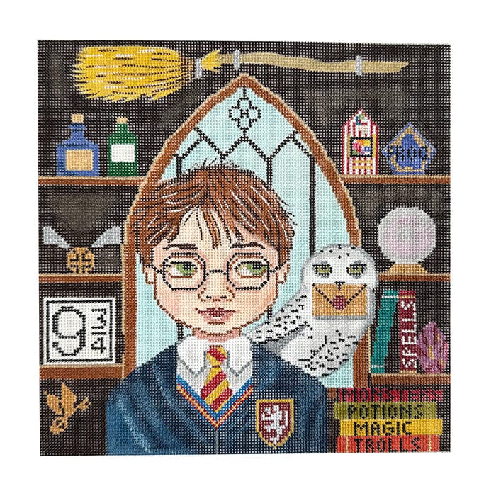 HP Wizard Boy Portrait Painted Canvas Gayla Elliott - 1