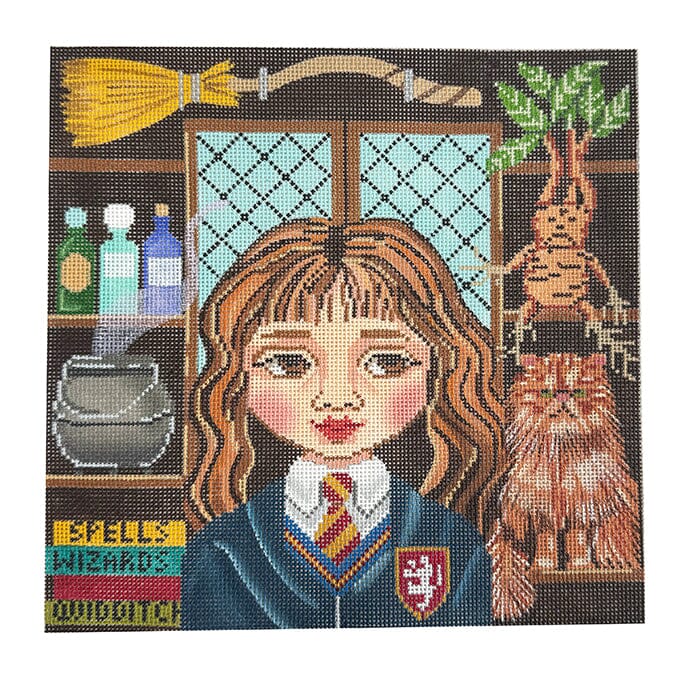HP Wizard Girl Portrait Painted Canvas Gayla Elliott - 1
