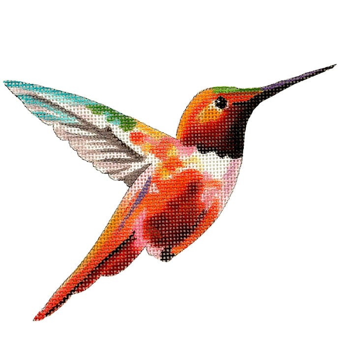 Hummingbird Red Painted Canvas Colors of Praise