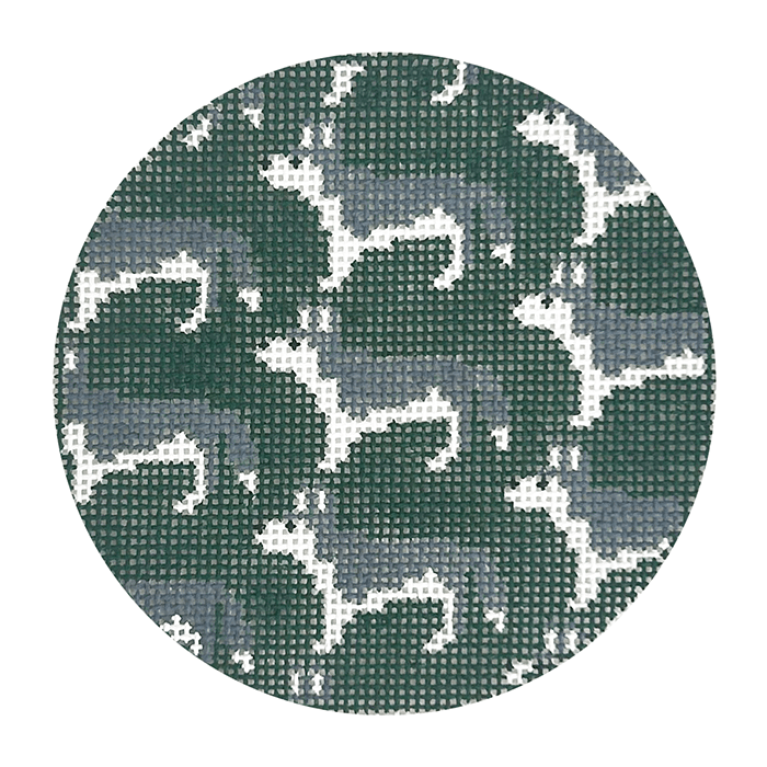Husky Repeat Round Painted Canvas Mopsey Designs - 1
