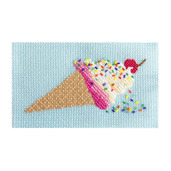 Ice Cream Acrylic Clutch Kit Kits Needlepoint To Go Ice Cream Canvas & Threads Only 