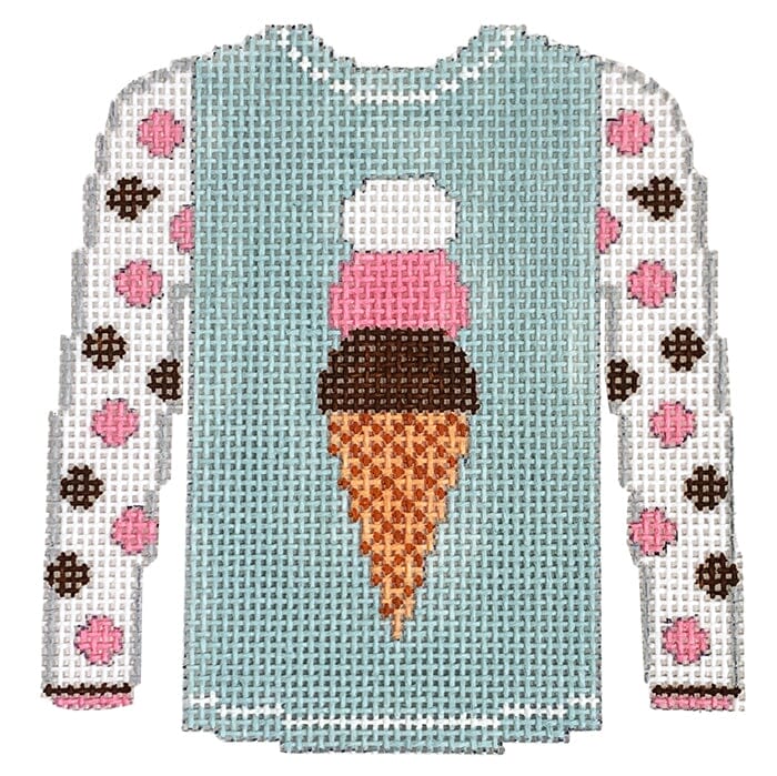 Ice Cream Cone on Blue Sweater Painted Canvas Kristine Kingston - 1