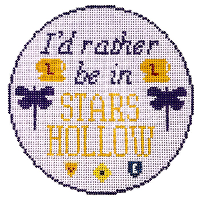 I'd Rather Be in Stars Hollow Round Painted Canvas atlan - 1