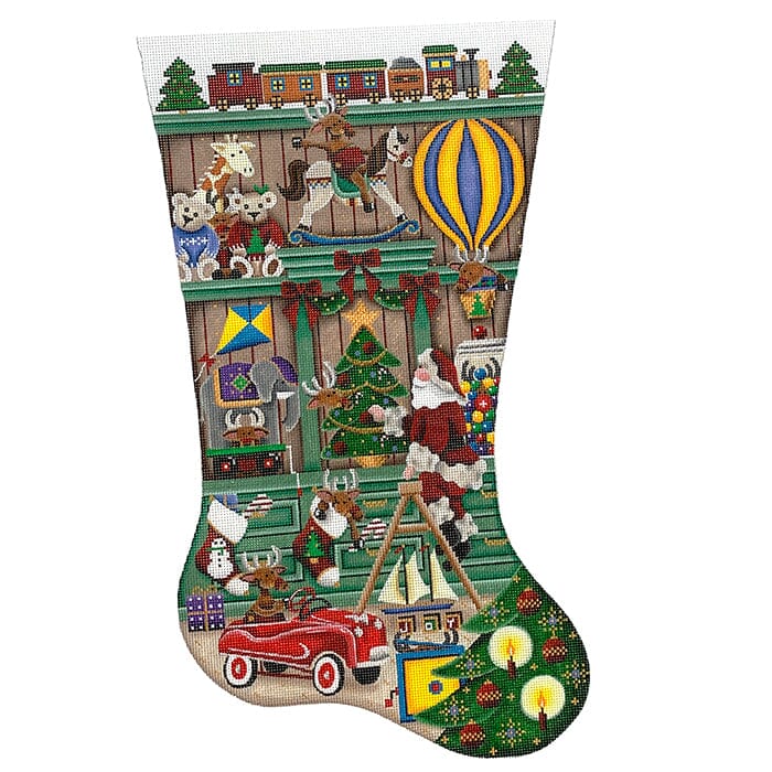 In the Toy Shop Stocking TTR on 13 Painted Canvas Rebecca Wood Designs - 1