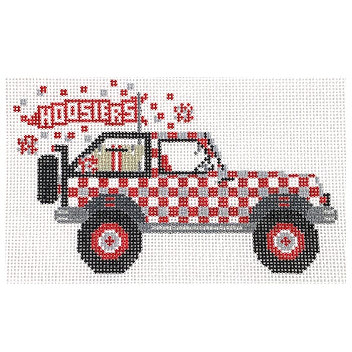 Indiana Jeep Painted Canvas Wipstitch Needleworks