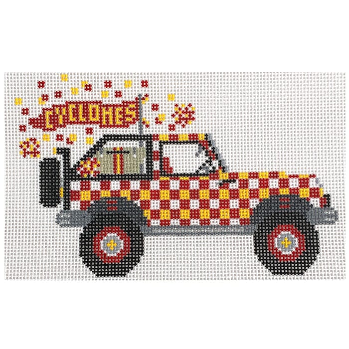 Iowa State Jeep Painted Canvas Wipstitch Needleworks