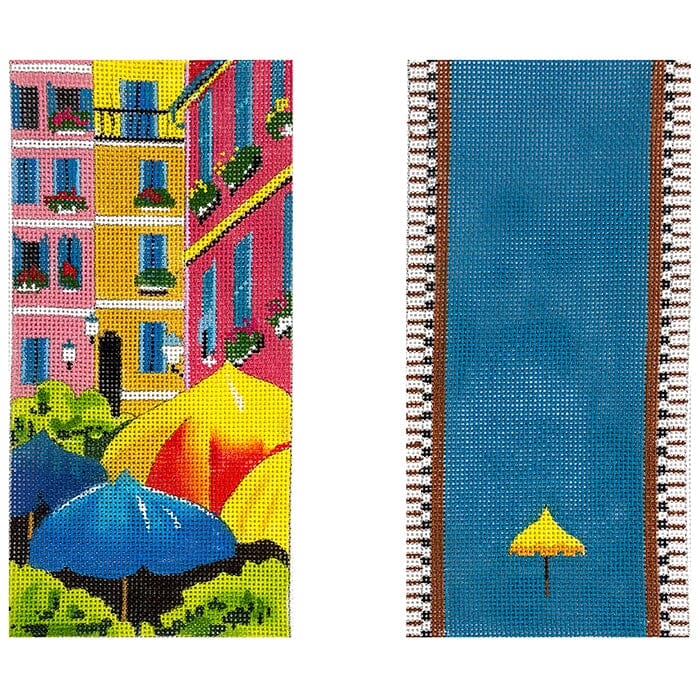 Italian Quarters & Umbrellas Eyeglass Case Painted Canvas Colors of Praise - 1