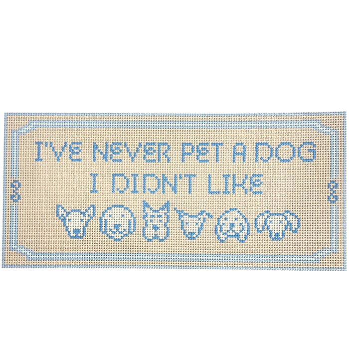 I've Never Pet a Dog I Didn't Like Painted Canvas Atlantic Blue Canvas - 1