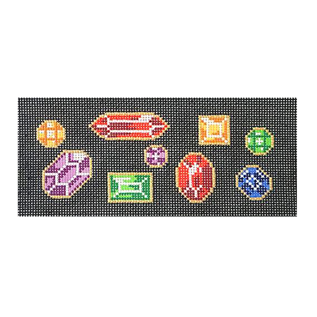 Jewels on Black Rectangle Insert Painted Canvas Lee's Needle Art Inc. - 1