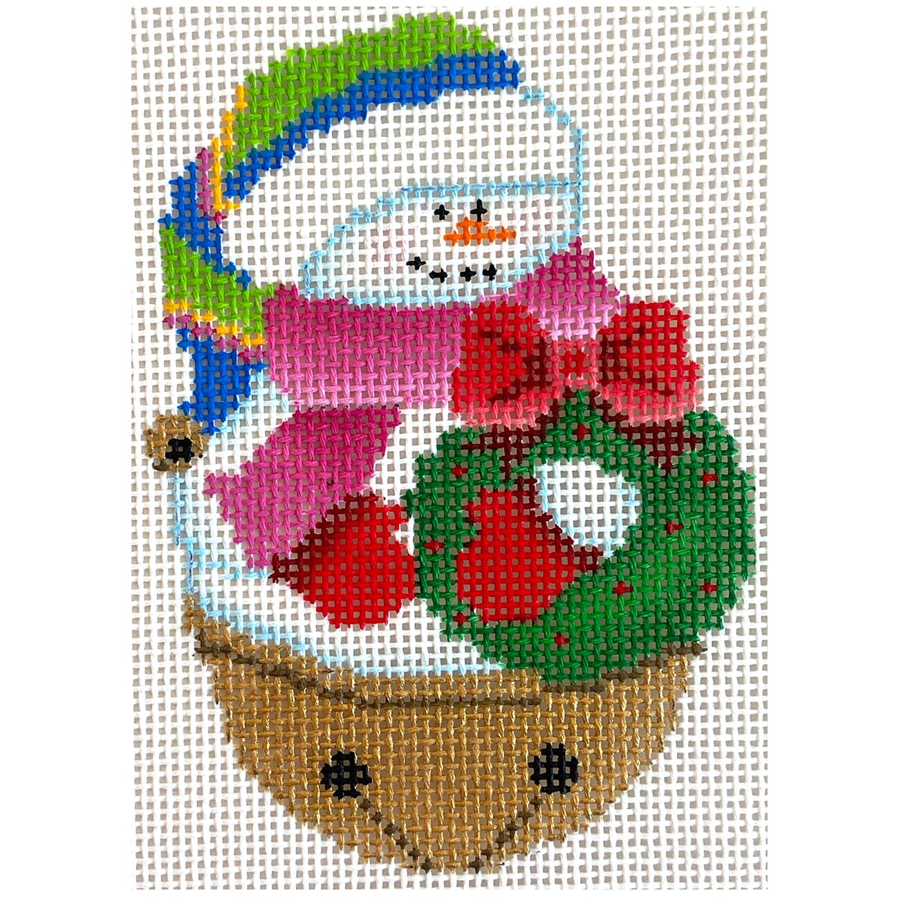 Jingle Bell Snowgirl, Wreath Painted Canvas Pepperberry Designs