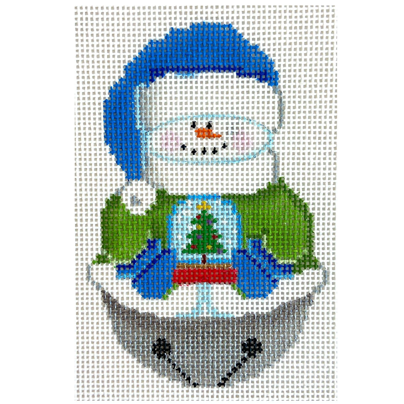 Jingle Bell Snowman, Tree Snowglobe Painted Canvas Pepperberry Designs