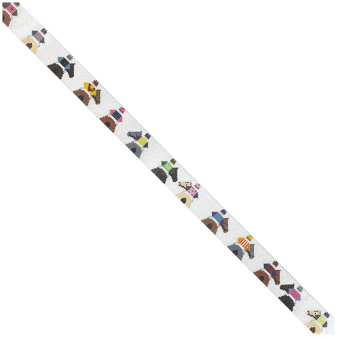 Jockey Butts Belt Short Painted Canvas Elm Tree Needlepoint - 1