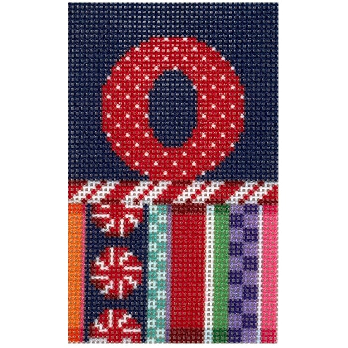 Jolly Stripe Alphabet Letter Printed Canvas Two Sisters Needlepoint O