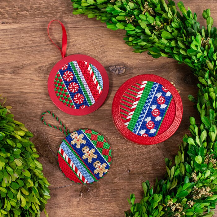 Jolly Stripe Gingerbread Round Kit Kits Needlepoint To Go