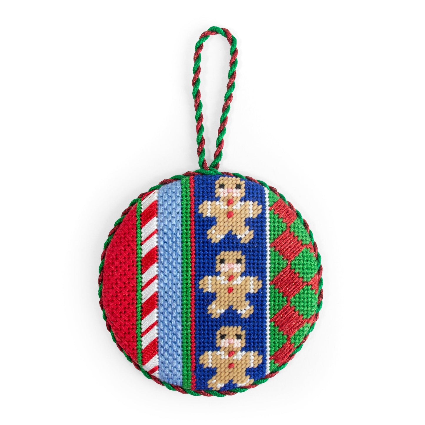 Jolly Stripe Gingerbread Round Kit Kits Needlepoint To Go