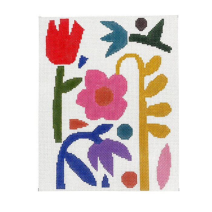 Joy Flowers Painted Canvas Mopsey Designs - 1