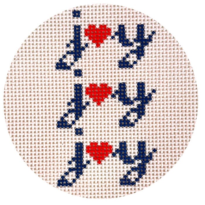 Joy Joy Joy Round Painted Canvas KCN Designers