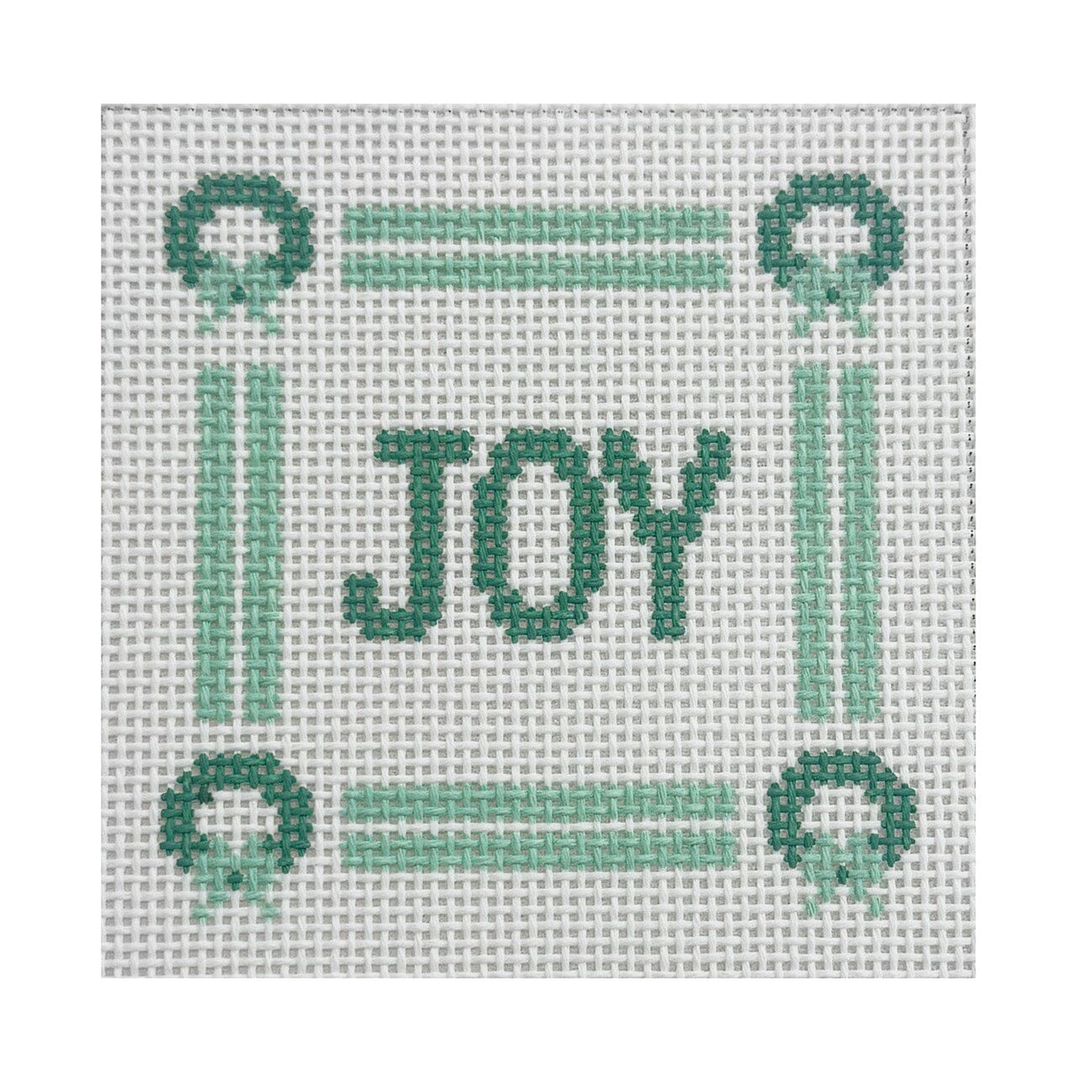 Joy Square Mini Sign Painted Canvas Goodpoint Needlepoint - 1