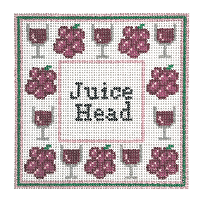 Juice Head Coaster Painted Canvas Mopsey Designs - 1