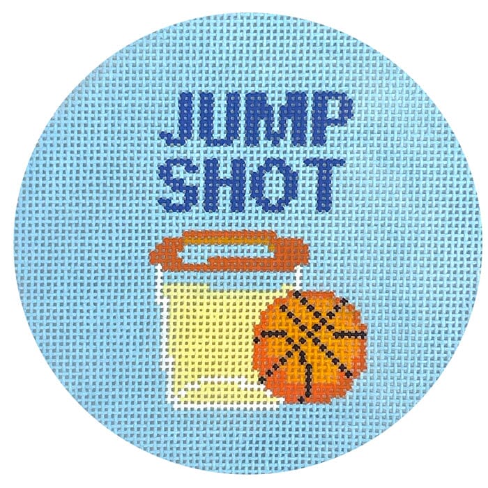 Jump Shot Basketball Sports Coaster Painted Canvas Atlantic Blue Canvas - 1