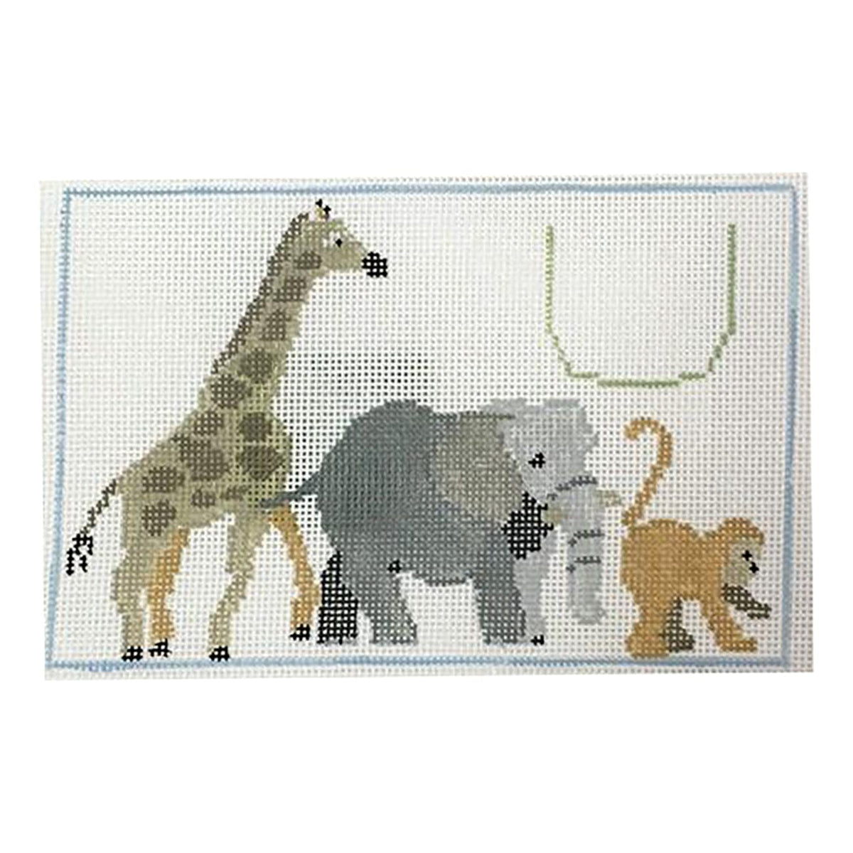 Jungle Animals Tooth Fairy Pillow Painted Canvas Kathy Schenkel Designs - 1