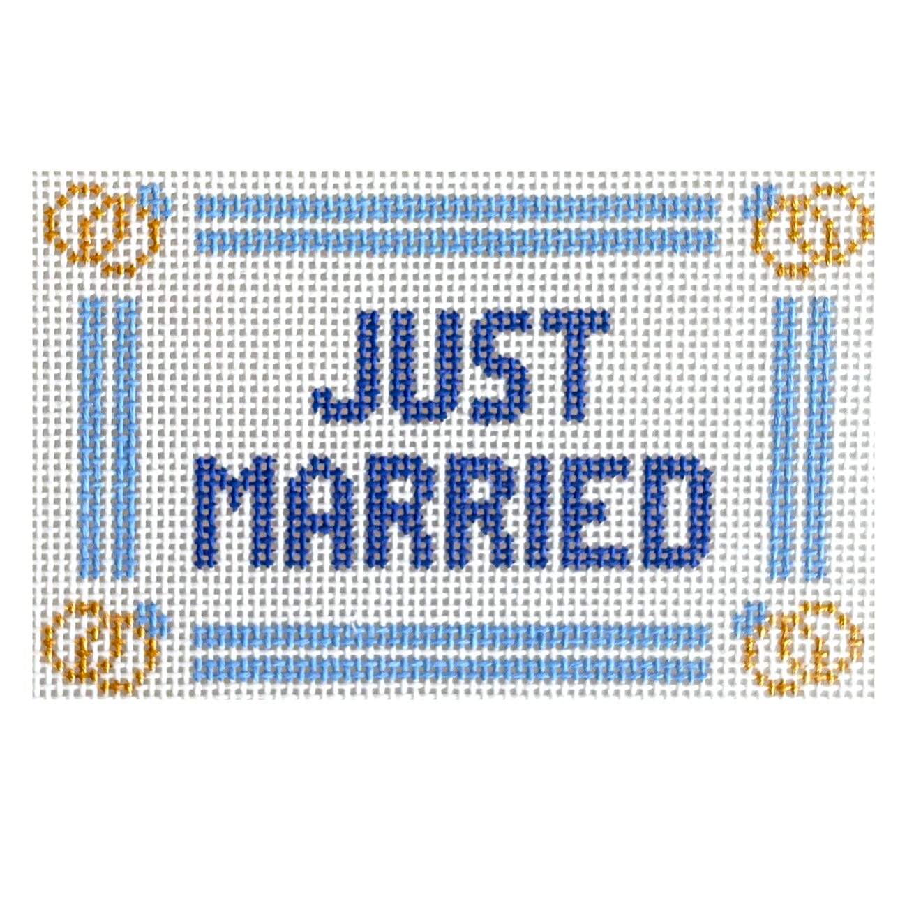 JUST MARRIED Mini Sign Painted Canvas Goodpoint Needlepoint