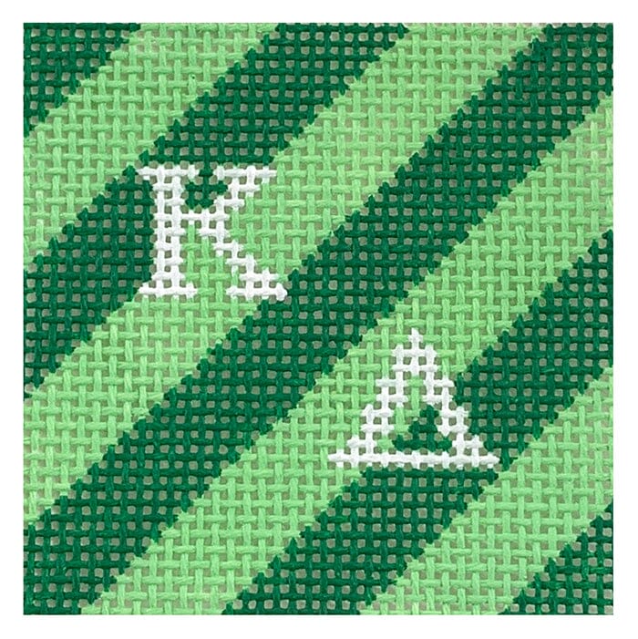 Kappa Delta 2" Stripe Square Painted Canvas Kangaroo Paw Designs - 1