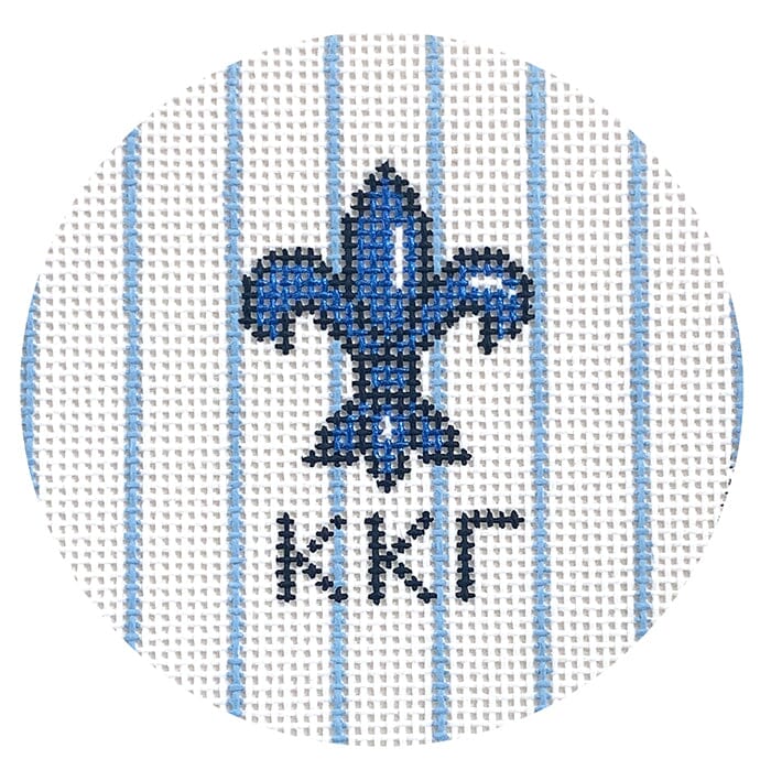 Kappa Kappa Gamma 3" Round with Fleur de Lis Painted Canvas Kangaroo Paw Designs - 1