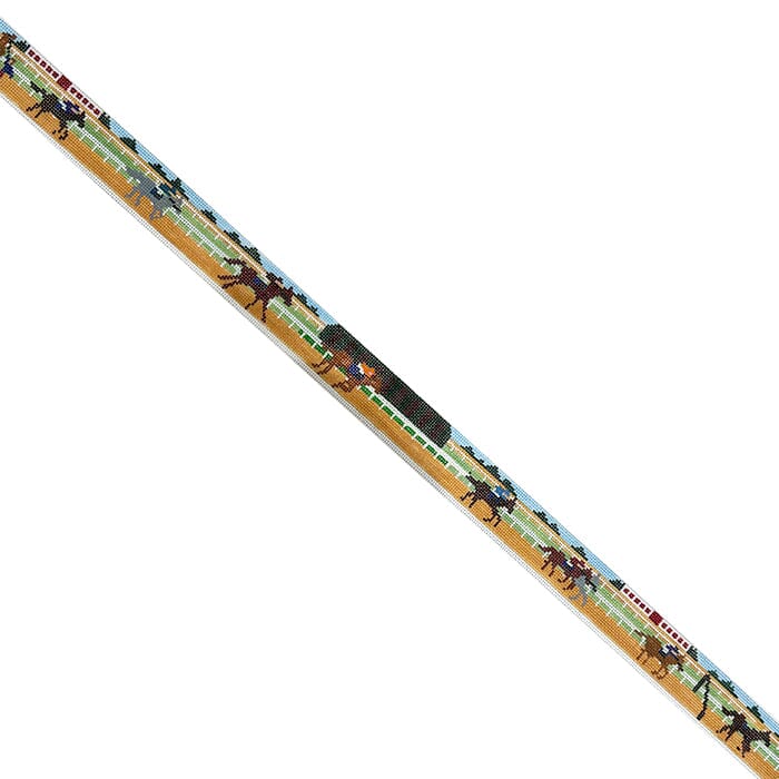 Keeneland Race Day Belt Painted Canvas Elm Tree Needlepoint - 1