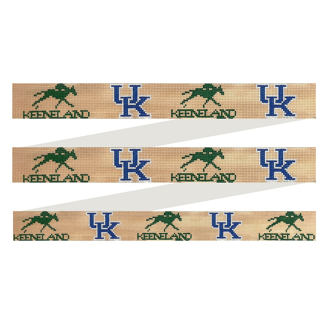 Keeneland & UK Logo Belt Painted Canvas Elm Tree Needlepoint - 1